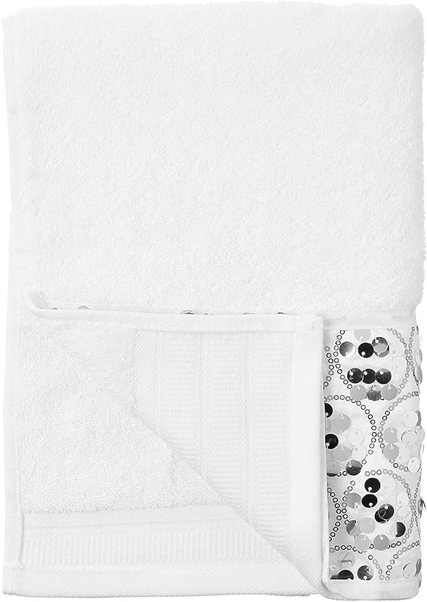 Zahari Home Sinatra Modern Bathroom Towel Set - 3 Piece Luxury Contemporary Decor Bling White Bath Towel Sets Soft, Plush and Highly Absorbent