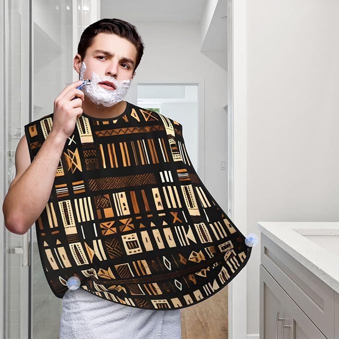 Fall Pumpkin Print Beard Bib Shaving Apron, Beard Hair Trimming Cape Gift For Dad