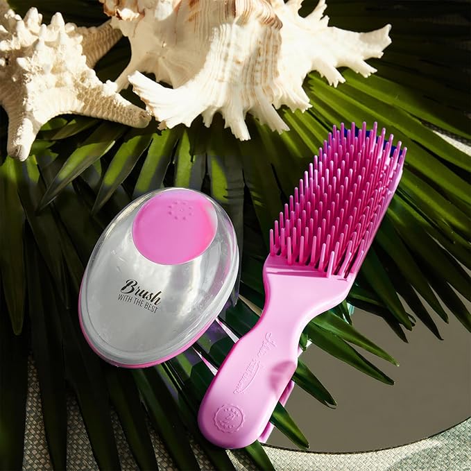Pink Detangler Brush by Felicia Leatherwood - For Kinky, Curly, Wavy 4c or Straight Hair - Tame Your Tangles Smooth Your Coils - Pain Free for All Ages