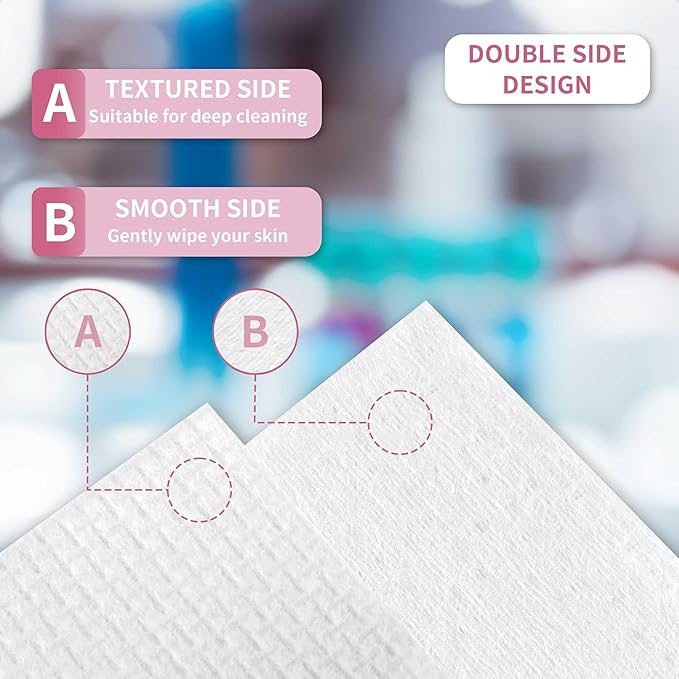 Disposable Fast Dry Wipes, Daily Face Towel, Facial Washcloth, Makeup Remover, Cleansing Towelettes, Ultra Soft, 40 Ct,1 reusable plastic box