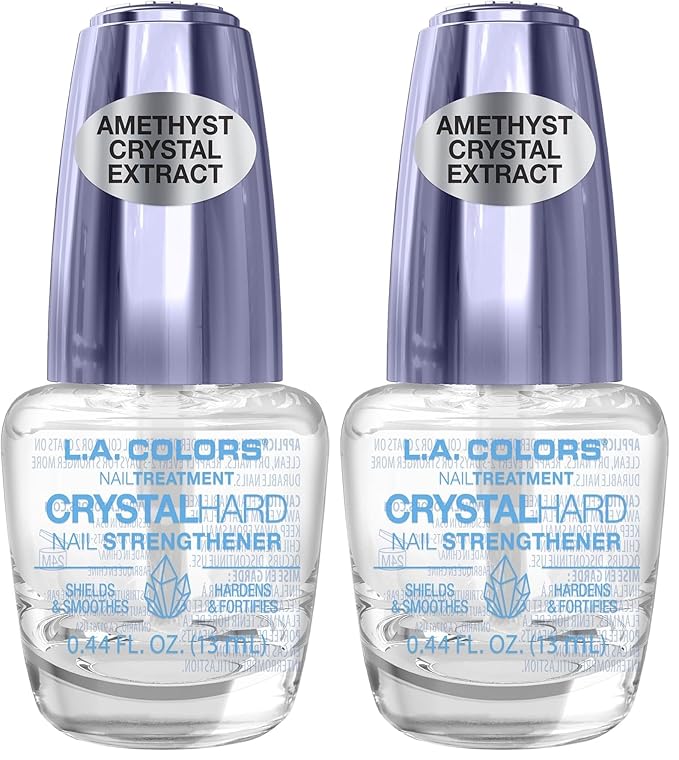 L.A. COLORS Salon Fabulous Nail Treatments, Crystal Hard Nail Strengthener CNL524 (Pack of 2)