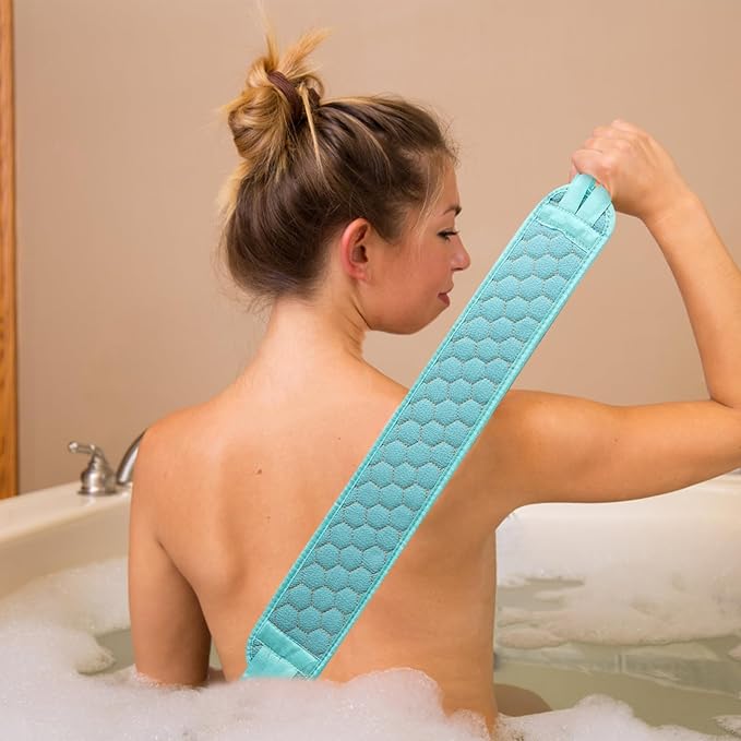 Bath Towel Back Rub Strips Long Straps Exfoliating Washcloth for Shower Bath