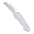 Small Folding Mustache Comb, Metal Beard Comb for men Pocket Mini Portable Fits In Keychain Anti-Static (Wood Grain)