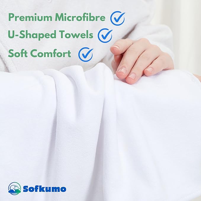 Microfiber Facial Towels for Estheticians - Set of 5 Spa Face Towels for Women, Professional Esthetician Supplies and Esthetician Essentials, Extra Soft, Large U Shaped Massage Spa Towels