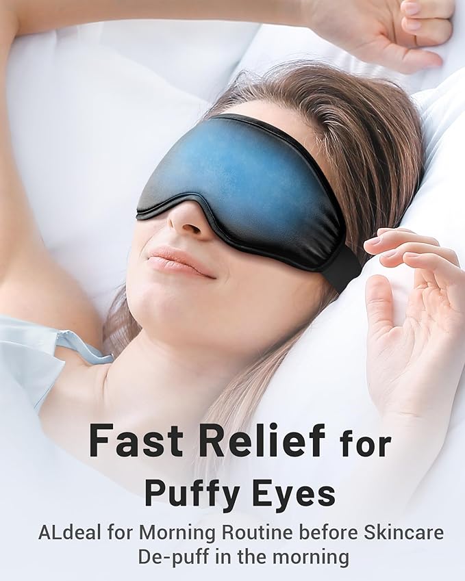Cooling Eye Mask for Puffy Eyes: Fsa Eligible Items Hsa, Ice Eye Pack for Magraine After Surgery Relief - Reuable Cold Compress for Headache Puffiness - Comfortable Perfect Fit Gel Sleep Mask