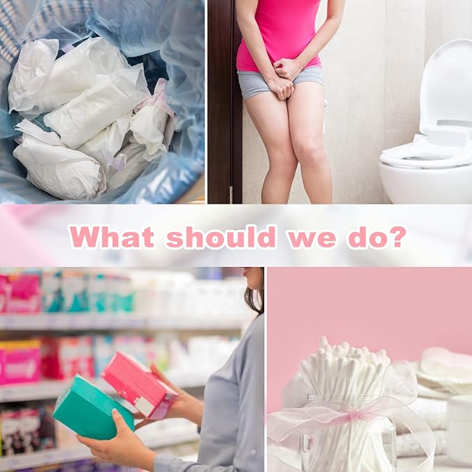 Sanitary Napkin Disposal Bags, Pink Feminine Hygiene Bags - Self-sealing, Privacy Protection - Set of 100