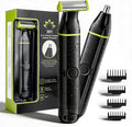 Lanumi 2 in 1 Men's Grooming Kit, Cordless Rechargeable Beard Trimmer, IPX7 Waterproof Electric Razor for Nose Ear Body Hair Trimmer