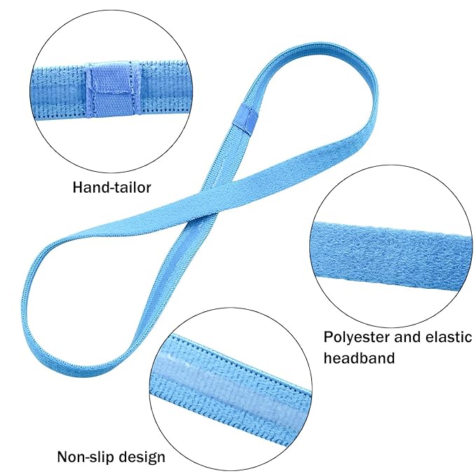 Duufin 20 Pieces Elastic Sport Headbands Non Slip Grip Elastic Headband Thin Colorful Workout Headbands for Women Men and Girls, 20 Colors