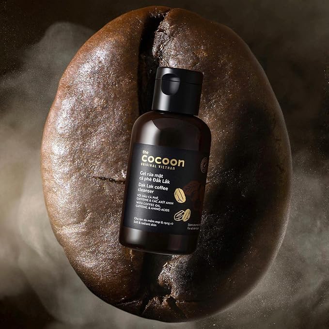 Cocoon Dak Lak Coffee Cleanser, Vegan Facial Cleanser Low PH, Daily Face Wash for All Skin Types, Gentle Makeup Remover, With Antioxidants for Glowing Skin & Less Visible Pores