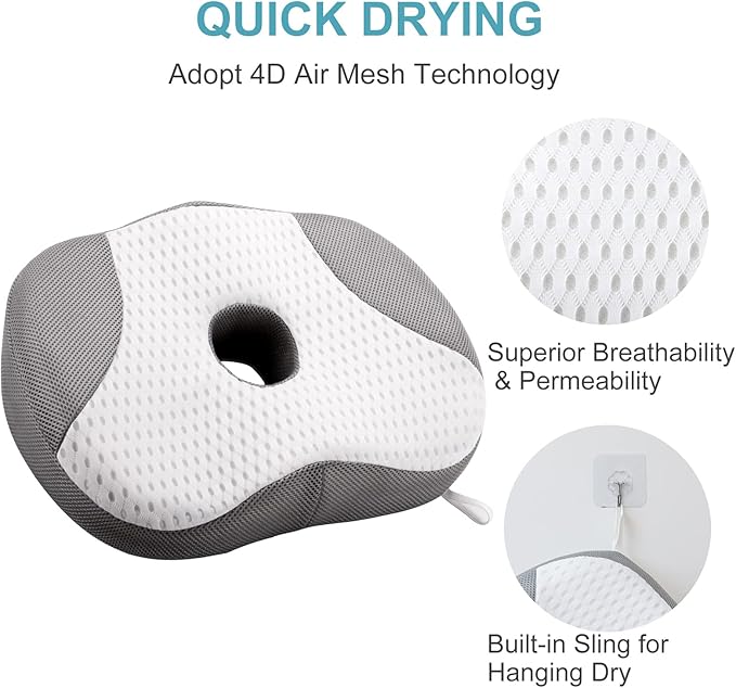 Idle Hippo Hot Tub Booster Seat, Weighted Hot Tub Pillow with Powerful Non-Slip Suction Cups, 4D Air Mesh Ergonomic, Booster Cushion, Quick Dry Spa Pillow for Indoor Outdoor Hot Tub