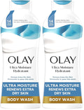 Olay Body Wash for Women, Ultra Moisture, For Extra Dry Skin, 24hr Moisturizing, Hydrating & Refreshing, B3 Vitamin Complex, Free of Parabens & Phthalates, Scented, 22 fl oz,(Pack of 2)