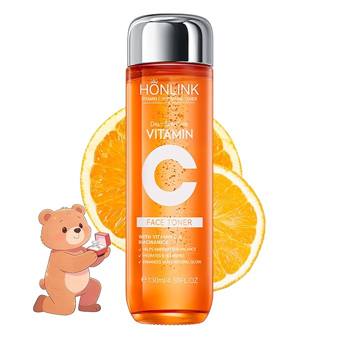 Vitamin C Hydrating Face Toner 130ml, Gentle Daily Toner with Niacinamide & Hyaluronic Acid, Alcohol-Free Skin Care for All Skin Types, Valentine’s Day Gift for Her