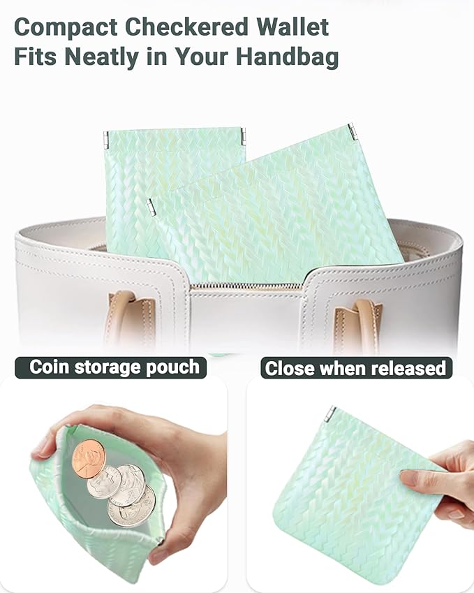 2 PC Small Makeup Bag for Purse, Lipstick Holder & Purse Organizer Pouches, Waterproof Faux Leather Cosmetic Bag, Slim Travel Makeup Pouch for Women Daily & Travel Essentials