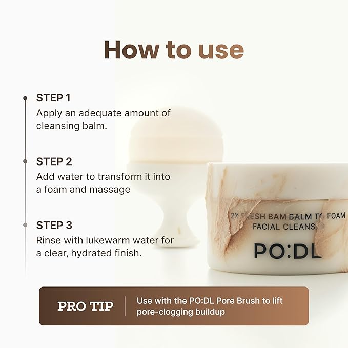 [PODL] Balm to Foam Cleanser for Makeup & Sunscreen Removal | Deep Cleansing Face Wash | Exfoliating Pore Care Sebum Control Moisture Balance | Vegan Zero Irritation | Korean Skincare 4.39 fl oz
