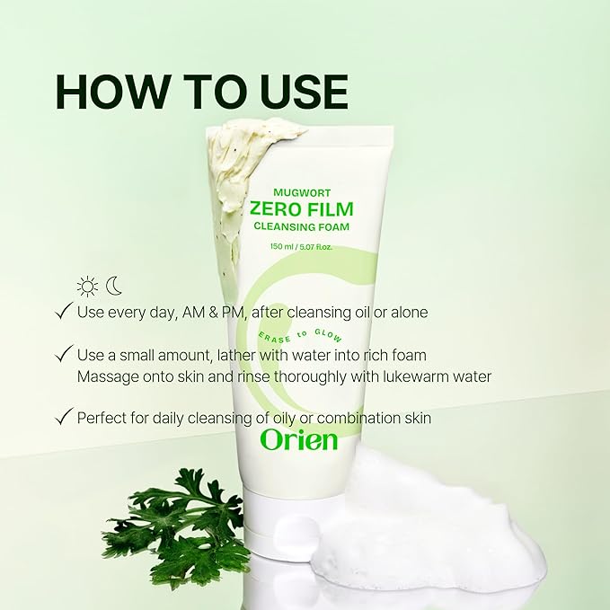 Mugwort Zero Film Cleansing Foam 5.07 fl.oz, 150ml ㅣDaily Makeup Blackhead Removal No pore clogging Korean skincare double cleansing