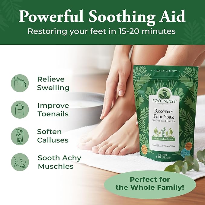 Tea Tree Oil Detox Foot Soak - for Athlete’s Foot, Toenails, Smelly Feet - All Natural Formula - Intensive Foot Repair - 16 oz
