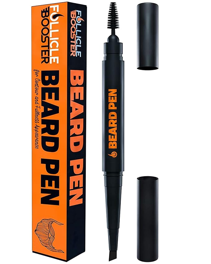 Beard Pen Filler for Men - Barber Styling Grooming Pencil - Waterproof Proof, Sweat Proof, Long Lasting Solution with Natural Finish - Cover Beard and Scalp Patches in Seconds - Light Brown 1 Pack