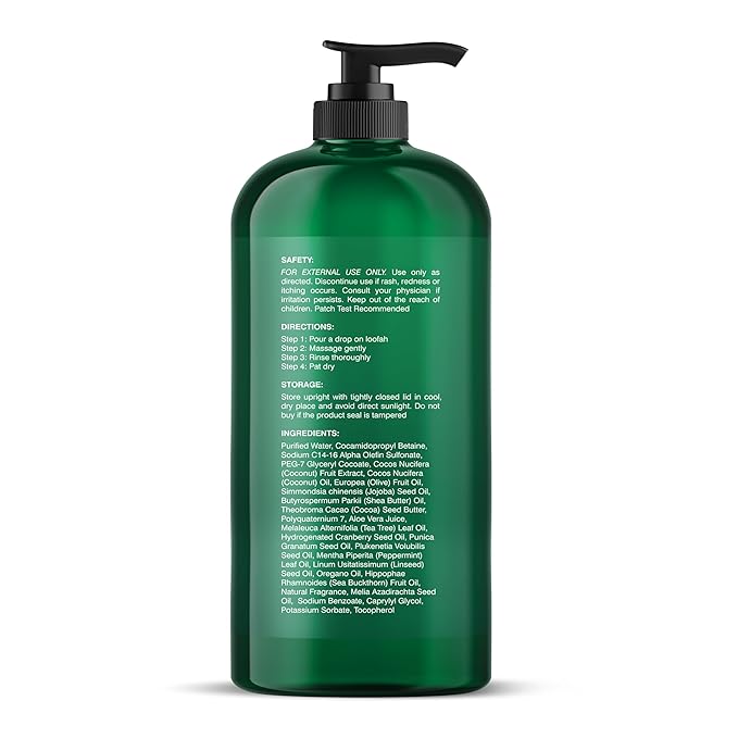 Botanic Hearth Tea Tree Body Wash -16 fl oz- All-Natural Antifungal & Odor-Control Shower Gel for Acne, Athlete’s Foot, Ringworm, Jock Itch & Healthy Skin,Sulfate & Paraben Free, for Men and Women