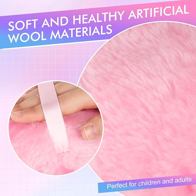 WSYUB Body Powder Puff, Powder Puff for Body Powder, 6 Inch Extra-Large Powder Puffs,Ultra Soft Fluffy Velour Powder Puff, Pink