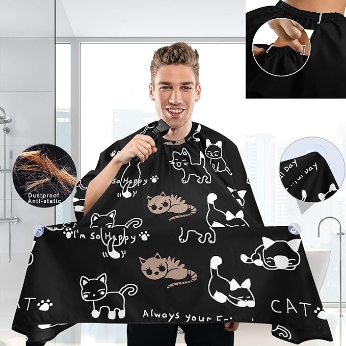 visesunny Professional Barber Cape Polyester Hair Cutting Salon Cape Apron Anti-Static Beard Bib