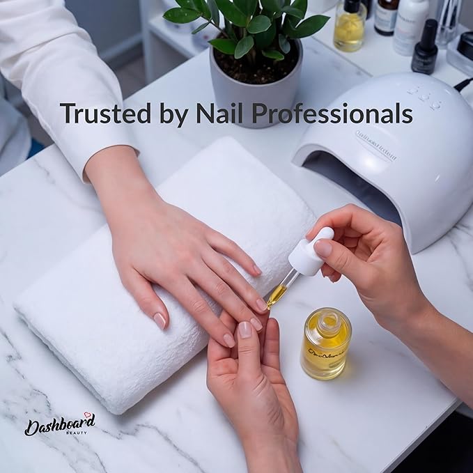 Dashboard Beauty Cuticle Nail Oil - Advanced Nail Moisturizer & Premium Nail Strengthener with Jojoba, Vitamin E - Repairs Damaged Nails, Nourishes, Enhances Growth - Salon-Grade, Deep Hydration, 1 oz