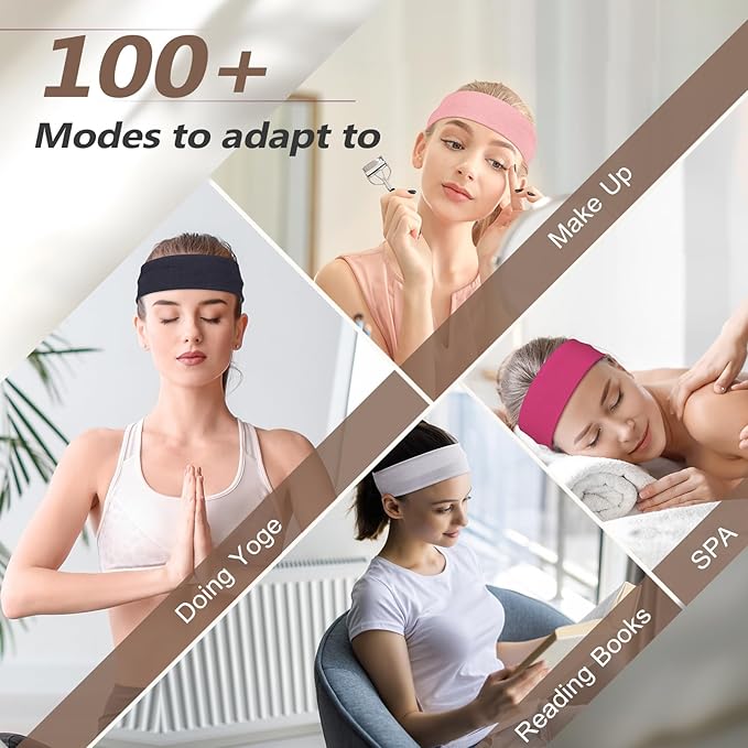 Headbands for Women, Stretchy Non Slip Soft Cotton Cloth Hair Bands for Sports, Workout, Yoga and Running, 7pcs