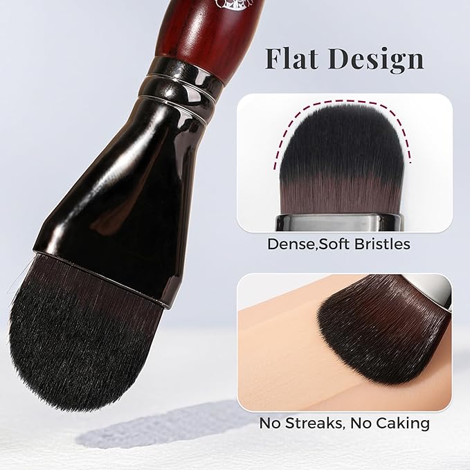 ENERGY Foundation Brush for Liquid Makeup DIY Facial Mask Premium Soft Bristles Contour Face Brush for Blending Liquid, Cream, Eye Mask, Under Eye Concealer Vegan Flat Cosmetic Makeup Tool