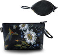 Gloppie Makeup Bag Small Cosmetic Bag for Purse Zipper Makeup Pouch Travel Essentials Hummingbird Daisy
