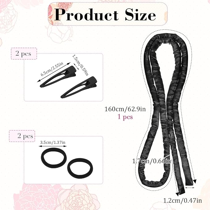 Heatless Curling Rod Headband, Heatless Curls Overnight Headband for Short Long Hair No Heat Overnight Curls with Thin Curlers to Sleep In Lazy Natural Soft Wave DIY