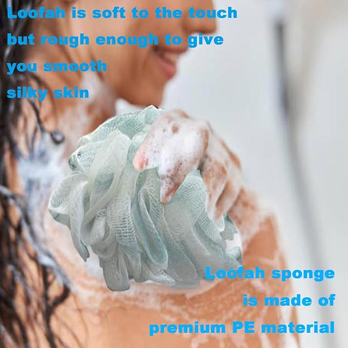 50g Bath Sponge Shower Loofah Mesh Pouf Bath Scrunchies Body Wash Puff Shower Puff Exfoliating Scrubber