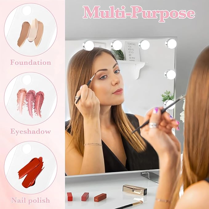 WCHOSOZH 6Pcs Acrylic Makeup Mixing Palette, Makeup Tray with 6 Metal Spatula Tool Set, Clear Foundation Mixing Palette for Beauty Cosmetic Color Liquid Artist Pigment Blending