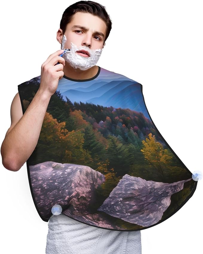 Colorful Giraffe Fans Lovers Print Beard Bib Shaving Apron, Beard Hair Trimming Cape Gift For Dad