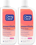 Clean & Clear Essentials Oil-Free Acne Toner, 2% Salicylic Acid Acne Treatment, Gentle Facial Toner for Pimples Cleanses Pores to Clear & Remove Blackheads, Fragrance Free, 8 fl. oz (Pack of 2)
