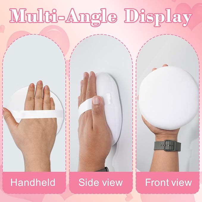 2 Pcs Body Powder Puff Set, 2 Extra Soft 6-Inch White Powder Puffs (3-Inch & 1.5-Inch Thick) with Storage Box, for Baby Powder & Finishing Powder, Gentle Face & Body Application