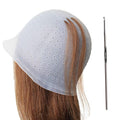 Punched Silicone Highlight Hair Cap with Needle Professional Reusable Highlighting Poked Hole Caps with Hooks for Color Hair Salon Hairdressing Dyeing Staining Tools for Women Men