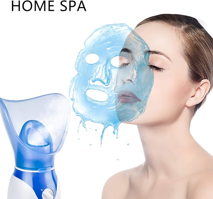 Face Steamer for Facial Deep Cleaning, Facial Steamer for Women, 2 Modes Nano Ionic Facial Steamer for Unclogs Pores, Hydrating, Blue(Include Blackhead Remover Kit, Brush, Headband)