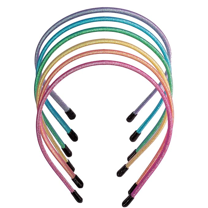 minihope Skinny Multicolor Headbands - Assorted Colors for All Hair Types - Instant Style, Pain-Free Wear - Durable, Adjustable, 6 Pack - Women, Men, Boys, Girls.