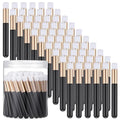 60 Pcs Lash Brushes for Cleaning, Lash Shampoo Brushes Eyelash Extension Cleansing Ultrafine Soft Bristles Nose Pore Deep Cleaning Facial Cleansing Brush with Container (Black, 3.8Inch)