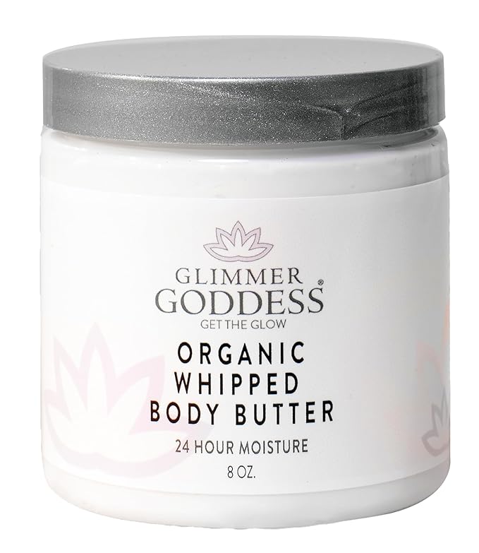 GLIMMER GODDESS Organic Whipped Body Butter (Sandalwood & Vanilla Bean) 8 oz