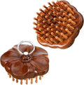 Wooden Scalp Massager - Ring Handle Scalp Massager Brush - Hair Growth Tool Portable Anti-Static Detangling Comb for Men and Women