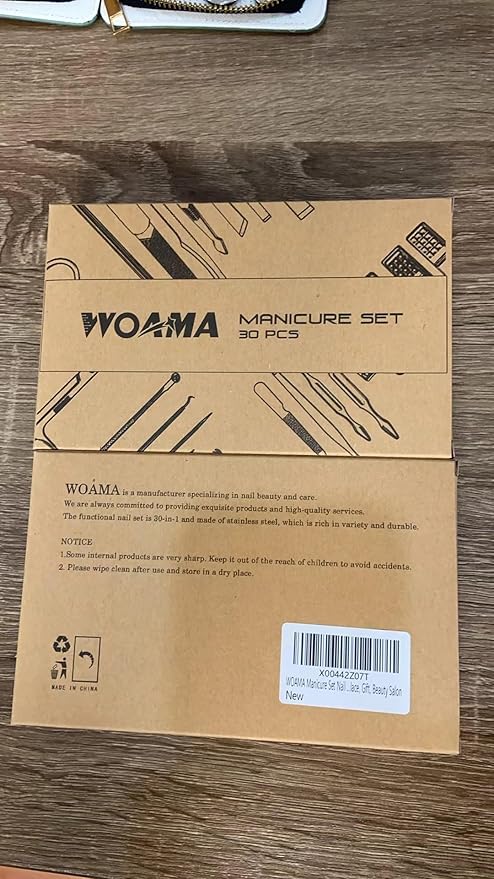 WOAMA 30-Piece Pedicure Kit Manicure Tools Nail Clipper Set with Green Travel Case for Home, Workplace, Gift, Beauty Salon