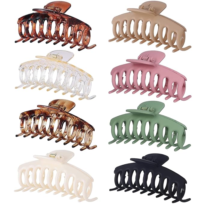 laxizar Claw Clip Hair Clip 8 Pack 4.3 Inch Hair Clips for Women Girls Large Hair Jaw Clips Hair Clamps