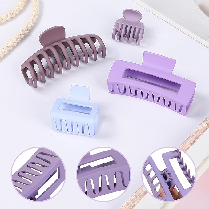 Hair Claws 16 Pcs Hair Clips for Women Thin Thick Curly Hair Large and Small Matte Banana Clips Strong Hold Nonslip