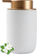 Hand Soap Dispenser for Bathroom Decro, Ceramic Liquid Pump Bottles Refillable Dish Dispenser for Kitchen Farmhouse Colleage Dorm, White