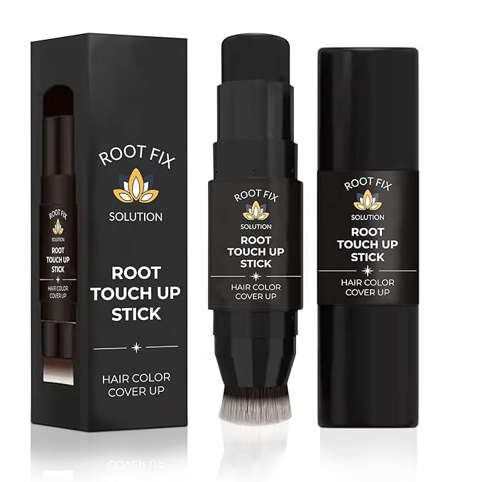 Root Touch Up Hair Color Stick for Gray Coverage - Instant Bald Spot Concealer Stick for Grays and Roots - Professional Salon Quality Hair Cover Up Hair Products for Women/Men (Black, One Size)