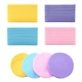 Quacc 48 PCS Compressed Facial Sponges 4 Colors Soft Facial Cleaning Sponge for Face Cleansing, Exfoliating, Makeup Removall (Yellow, Pink, Purple, Blue)