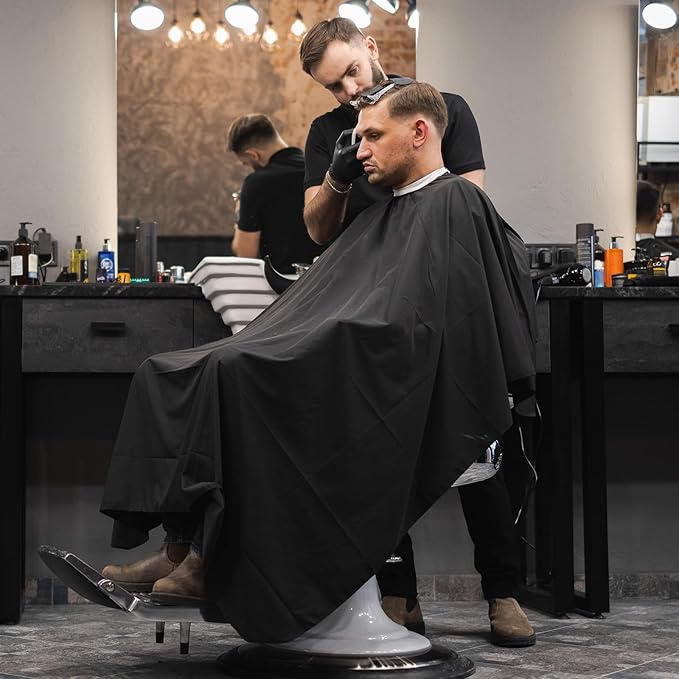 12 pcs Hair Salon Capes Waterproof Haircut Unisex Black Cape Barber Hair Cutting Cape with Snap Closure Hair,Coloring and Styling