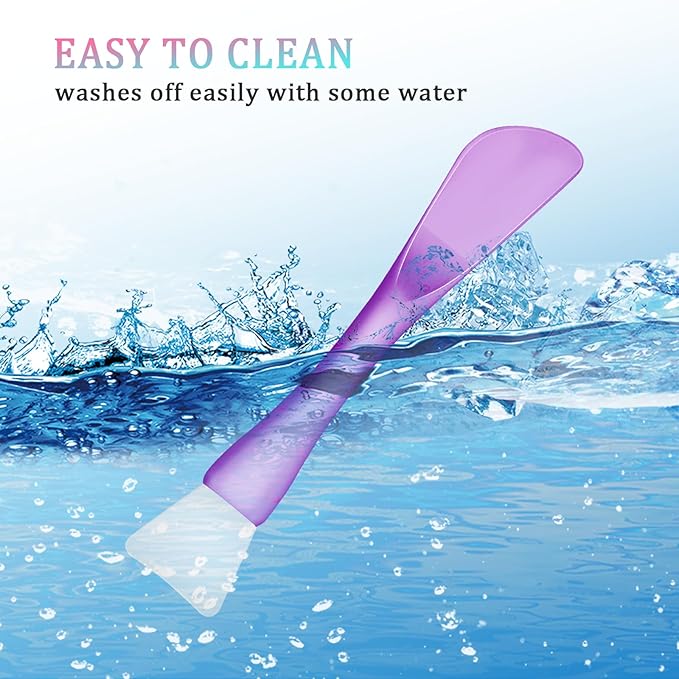 4PCS Face Mask Applicator, Silicone Face Mask Brush Applicator Reusable Double-Ended Mask Brush Facial Mask Brush Washable Face Mask Spatula Beauty Tools for Apply Cream Lotion Mud Clay Gel Foundation
