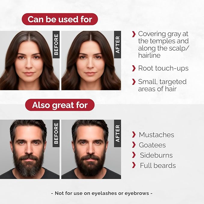 RB RENATA BEAUTY Tint Kit – Cream Hair Dye Kit with Developer and Application Brush for Spot Coloring - Covers Gray Hairs, Smudge-Proof, Long-Lasting Up to 4 Weeks, 20 Applications [Light Brown]