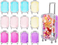 Jiabailie 12 Pack Mini Suitcase Party Favor Gift Box Plastic Mini Luggage Trolley Candy Box False Eyelashes Tiny Suitcase for Girls Birthday Party Jewelry False Eyelashes Storage 5 Colors
